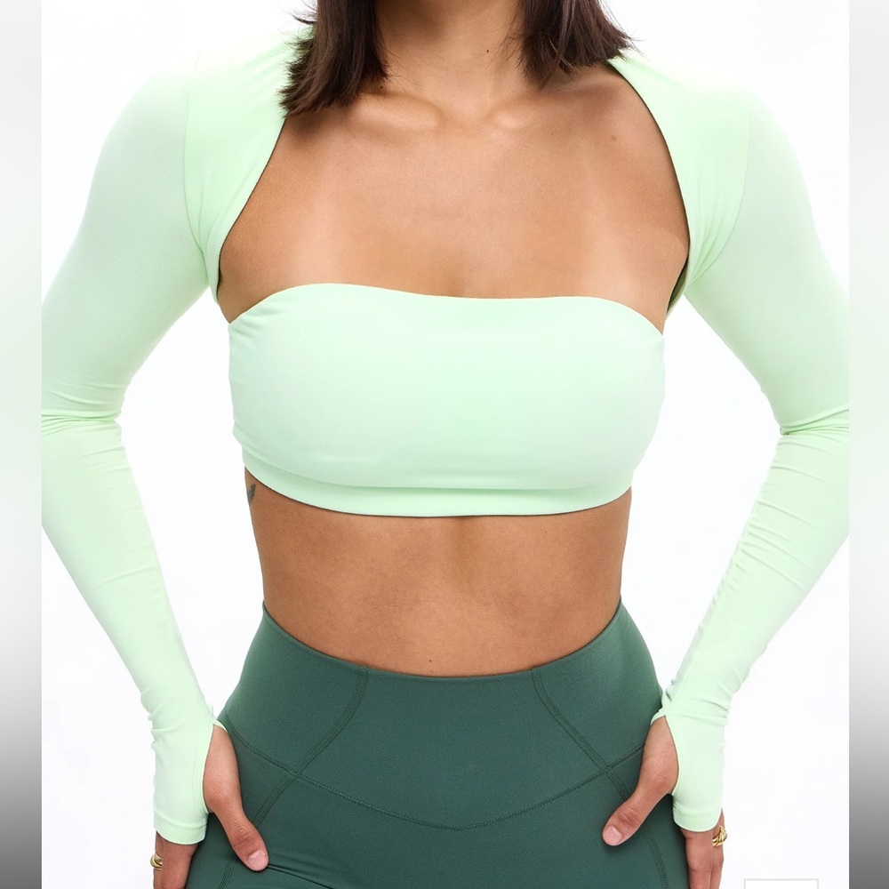 Airknit Bolero Shrug in Honeydew - Picture 3 of 5